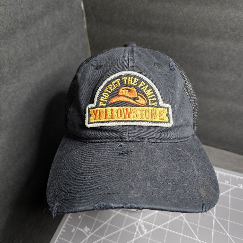 Yellowstone Protect The Family Distressed Snapback Hat Mesh Trucker Cap